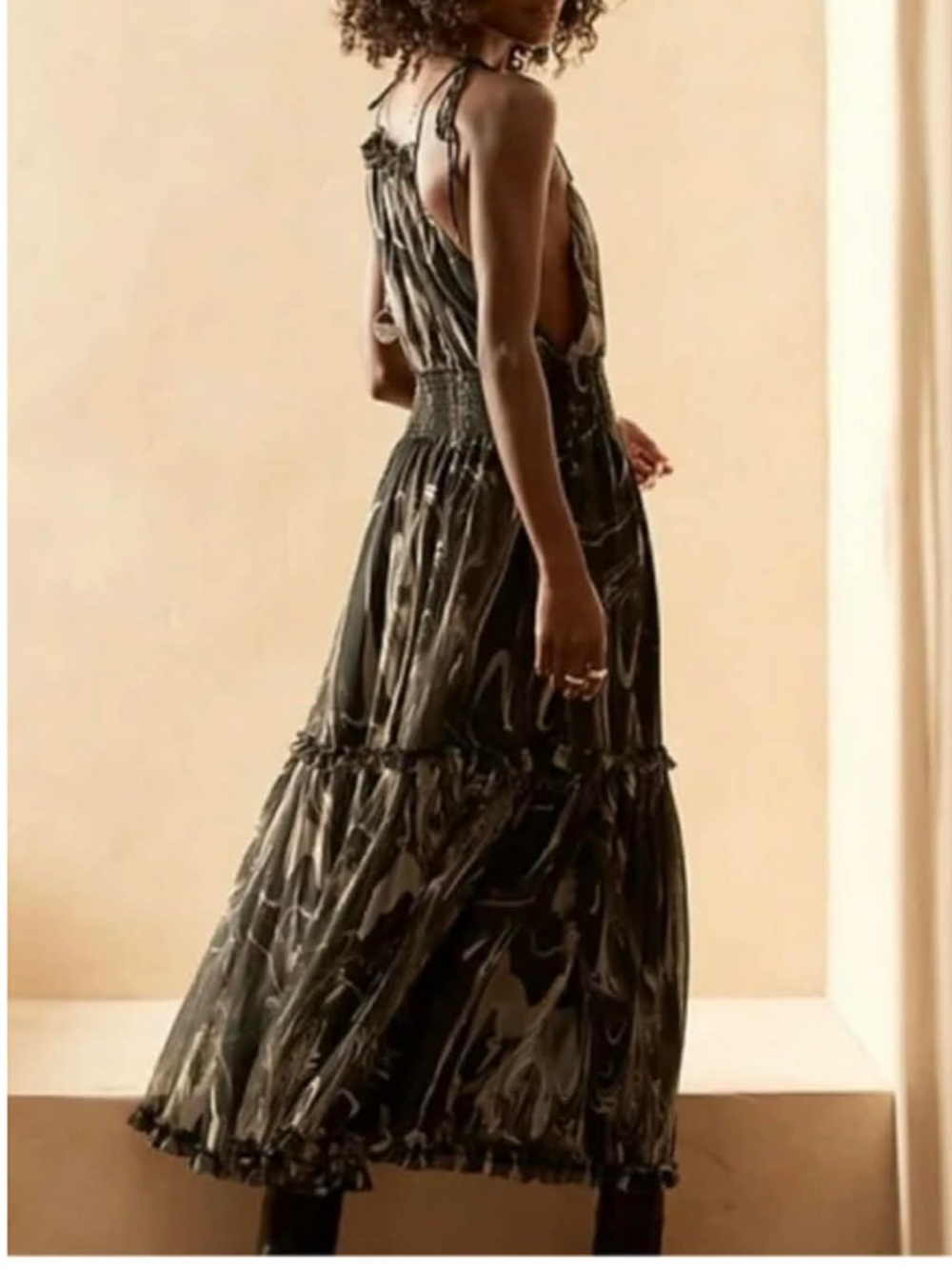 Banana Republic Marble-Print Maxi Dress